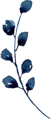 Blue Leaves Watercolor